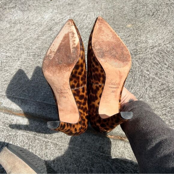 Boden Ankle Boots Leopard Print Roseberry Heeled Leather Womens Sz 39/8.5 - Picture 7 of 8